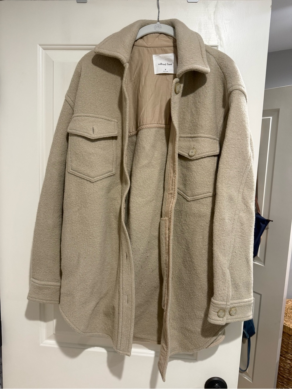 Wilfred Cream Teddy Shacket Jacket